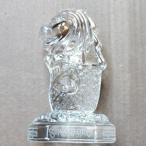 Clear Glass Merlion Figurine - Singapore Souvenir